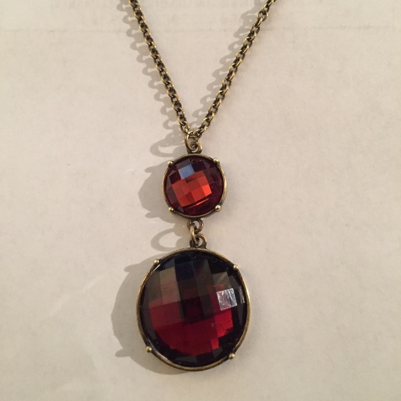 PREMIER DESIGN RUBY COLOR DROP PENDANT NECKLACE - Picture 2 of 3